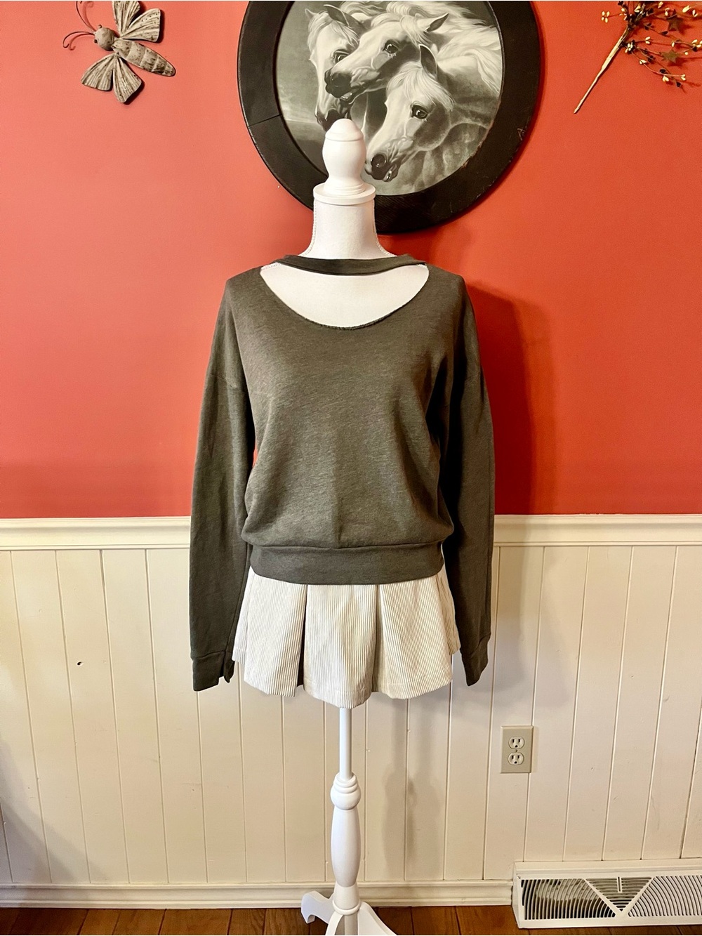 Groceries Apparel Cutout Neckline Soft Sweatshirt Size XS